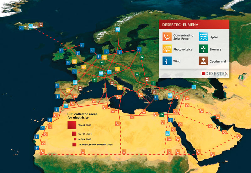 The Desertec scheme aims to supply Europe with renewable energy from North Africa. The Desertec scheme aims to supply Europe with renewable energy from North Africa.