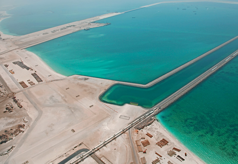 The seawater cooling channel extending out into the sea. The seawater cooling channel extending out into the sea.