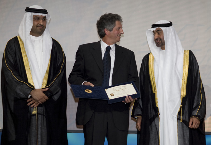 Masdar CEO and ZFEP director general Dr Sultan Al Jaber (left) at last year's award ceremony. Masdar CEO and ZFEP director general Dr Sultan Al Jaber (left) at last year's award ceremony.