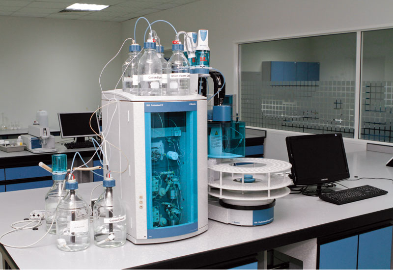 Metrohm's lab, including an ion chromatograph for analysis of anions and cations in water and other samples. Metrohm's lab, including an ion chromatograph for analysis of anions and cations in water and other samples.