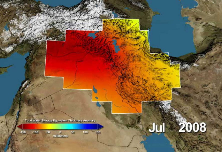 The study has recorded a worryingly high rate of freshwater depletion since 2003. (NASA IMAGES) The study has recorded a worryingly high rate of freshwater depletion since 2003. (NASA IMAGES)