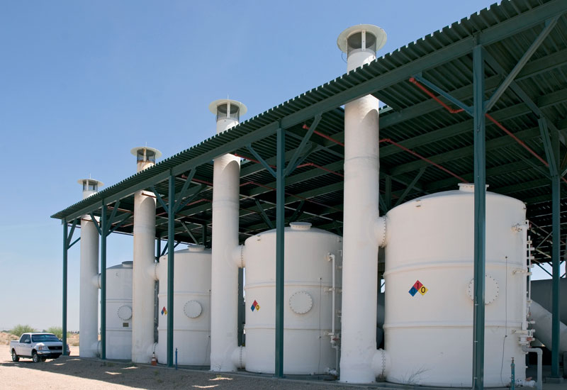 Carbon adsorbers installed by Siemens at a Saudi wastewater treatment plant. Carbon adsorbers installed by Siemens at a Saudi wastewater treatment plant.