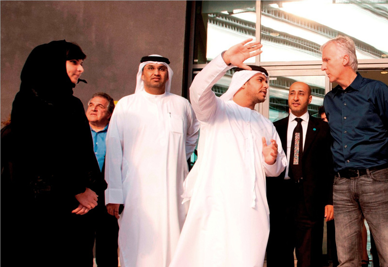 Hollywood producer and director James Cameron praises Masdar's green initiatives on tour of city. Hollywood producer and director James Cameron praises Masdar's green initiatives on tour of city.
