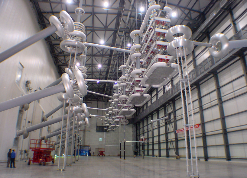 One of the substations of the new 1,500 kilometer HVDC transmission line in China. One of the substations of the new 1,500 kilometer HVDC transmission line in China.