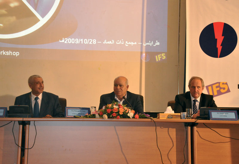 GECOL chairman Abulgasem Uneas (centre) alongside IFS CEO Alastair Sorbie (right). GECOL chairman Abulgasem Uneas (centre) alongside IFS CEO Alastair Sorbie (right).