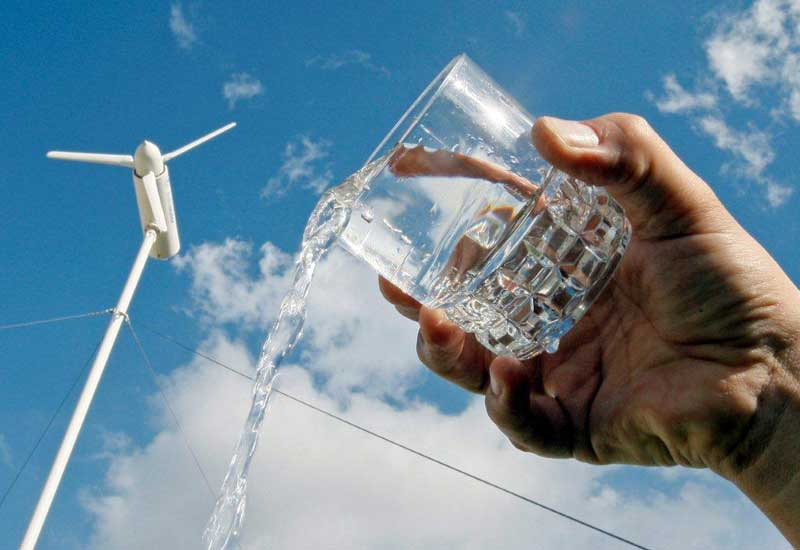Eole Water technology is capable of producing edible water from humidity contained in the air, with a wind turbine or photovoltaic panels. Eole Water technology is capable of producing edible water from humidity contained in the air, with a wind turbine or photovoltaic panels.