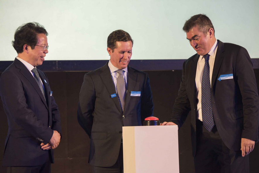 Patrick Decker, Xylem president and CEO (center), Vincent Chirouze, Xylem region director (right) and Steven Leung, senior vp and president emerging markets (left) while inaugurating the facility Patrick Decker, Xylem president and CEO (center), Vincent Chirouze, Xylem region director (right) and Steven Leung, senior vp and president emerging markets (left) while inaugurating the facility