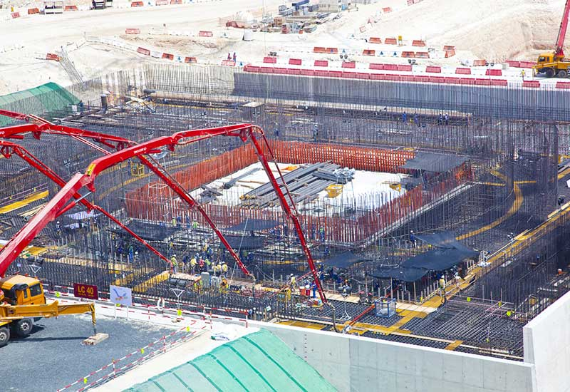 Construction work at the nuclear reactor plant site at Barakah, near Abu Dhabi. Construction work at the nuclear reactor plant site at Barakah, near Abu Dhabi.