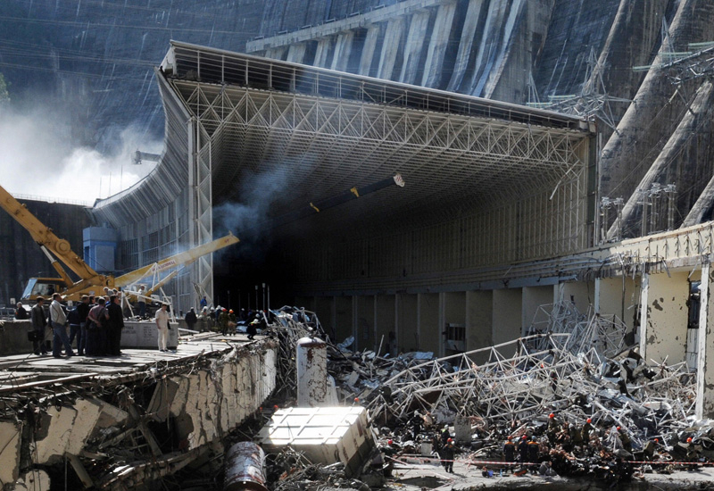 Rescue workers outside the shattered entrance to the plant. Courtesy of AFP/Getty. Rescue workers outside the shattered entrance to the plant. Courtesy of AFP/Getty.
