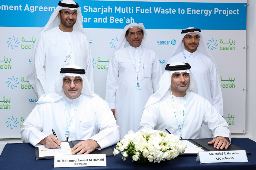 Masdar CEO Mohamed Jameel al Ramahi with Bee'ah CEO Khaled Al Huraimel Masdar CEO Mohamed Jameel al Ramahi with Bee'ah CEO Khaled Al Huraimel