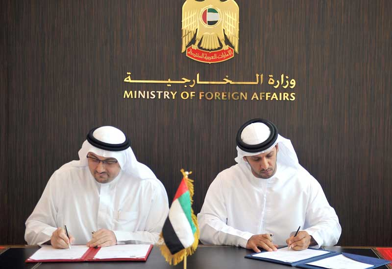 Masdar and Foreign Ministry officials signing the MoU. Masdar and Foreign Ministry officials signing the MoU.