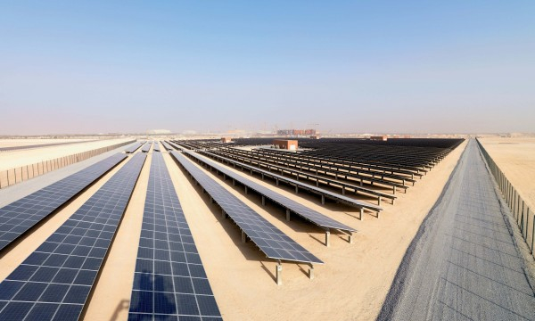 A solar pv plant at Masdar city A solar pv plant at Masdar city