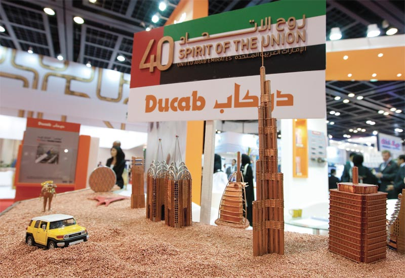 Ducab's stand clebrated the UAE's anniversary in a cable-tastic fashion. Ducab's stand clebrated the UAE's anniversary in a cable-tastic fashion.