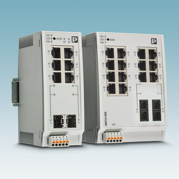 Phoenix Contact is extending its range of Managed Switches in the FL Switch 2000 product range Phoenix Contact is extending its range of Managed Switches in the FL Switch 2000 product range