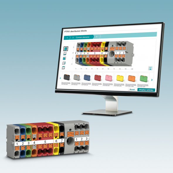 The configuration uses an integrative connection to the Phoenix Contact E-Shop to ensure a simple ordering process The configuration uses an integrative connection to the Phoenix Contact E-Shop to ensure a simple ordering process