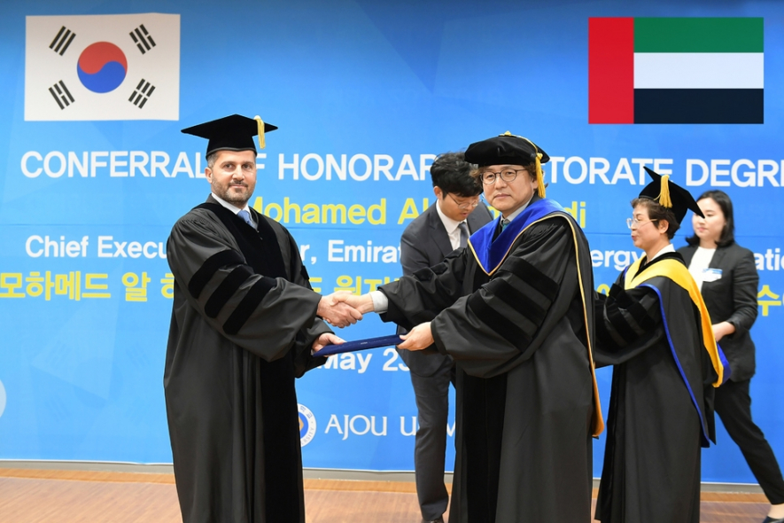 Eng Mohammed Al Hammadi, chief executive officer of Emirates Nuclear Energy Corporation (Enec) receives a doctorate from Ajou University Eng Mohammed Al Hammadi, chief executive officer of Emirates Nuclear Energy Corporation (Enec) receives a doctorate from Ajou University