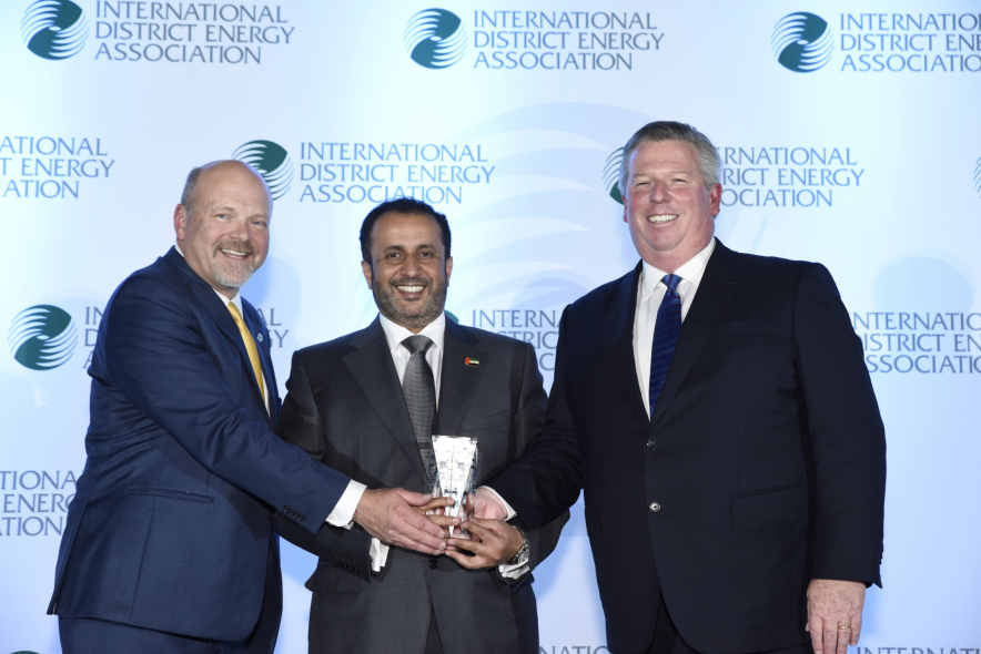 Ahmad Bin Shafar, CEO, Empower (Center), receives an award on behalf of Empower at the 110th International District Energy Association (IDEA) Annual Conference & Tradeshow 2019, which was held in Pittsburgh, USA, last June Ahmad Bin Shafar, CEO, Empower (Center), receives an award on behalf of Empower at the 110th International District Energy Association (IDEA) Annual Conference & Tradeshow 2019, which was held in Pittsburgh, USA, last June